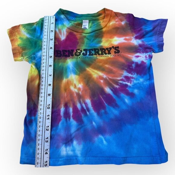 Ben and Jerrys Tie Dye Shirt American Apparel Multicolor Unisex Youth Size 4 - Picture 4 of 14